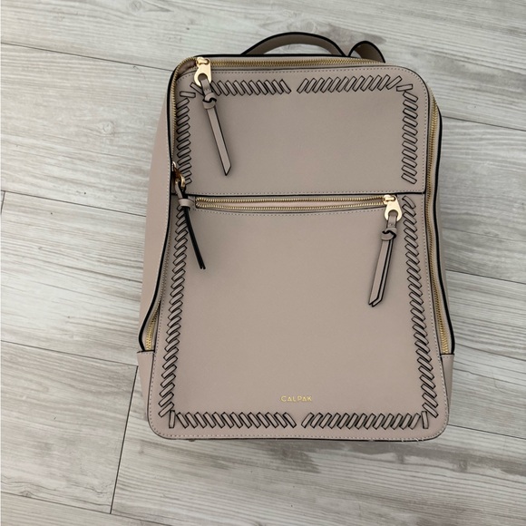Calpak Taupe Backpack with Gold Accents